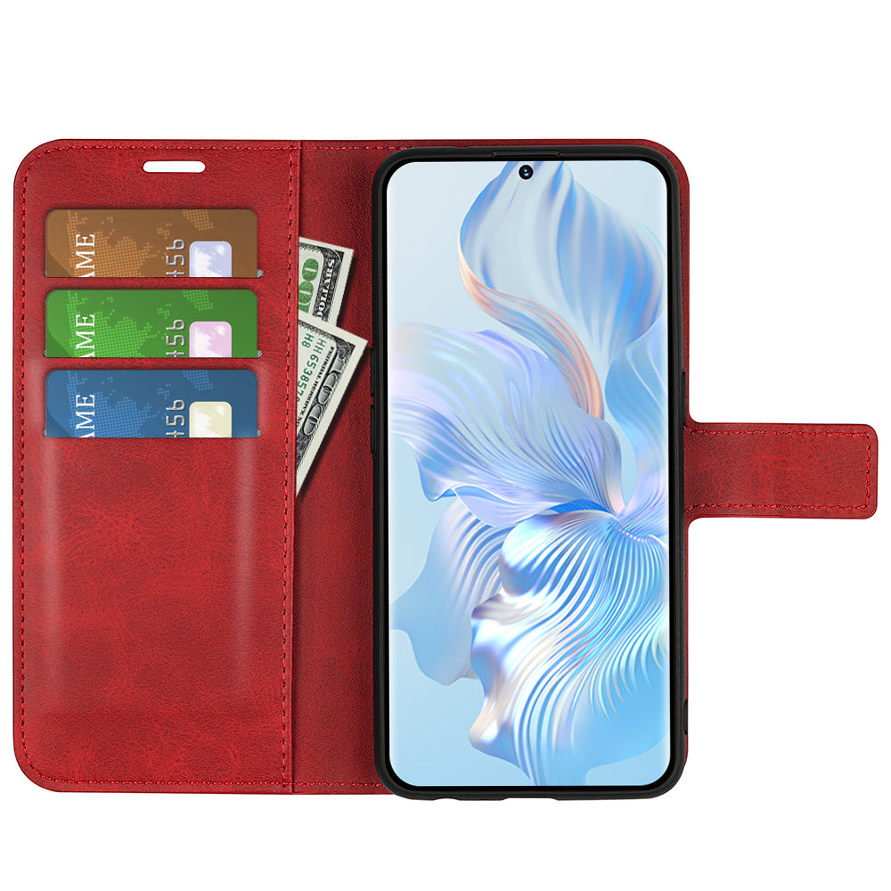 For Honor 80 5G Calf Texture PU Leather Stand Wallet Case Square Magnetic Clasp Phone Cover For Honor 80 5G Calf Texture PU Leather Stand Wallet Case Square Magnetic Clasp Phone Cover